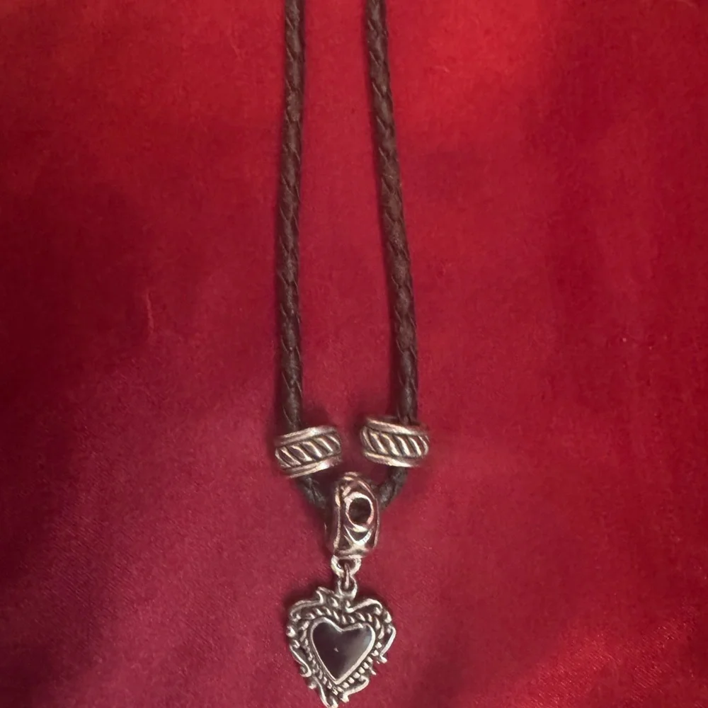 Silver Pendant on Black Cord Necklace - Picture 5 of 6